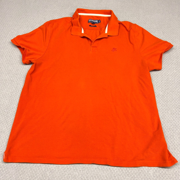 Vilebrequin Polo Shirt Mens XXL Orange Cotton Knit Classic Preppy Activewear - Picture 1 of 9